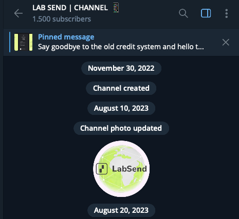 labsend telegram channel screenshot