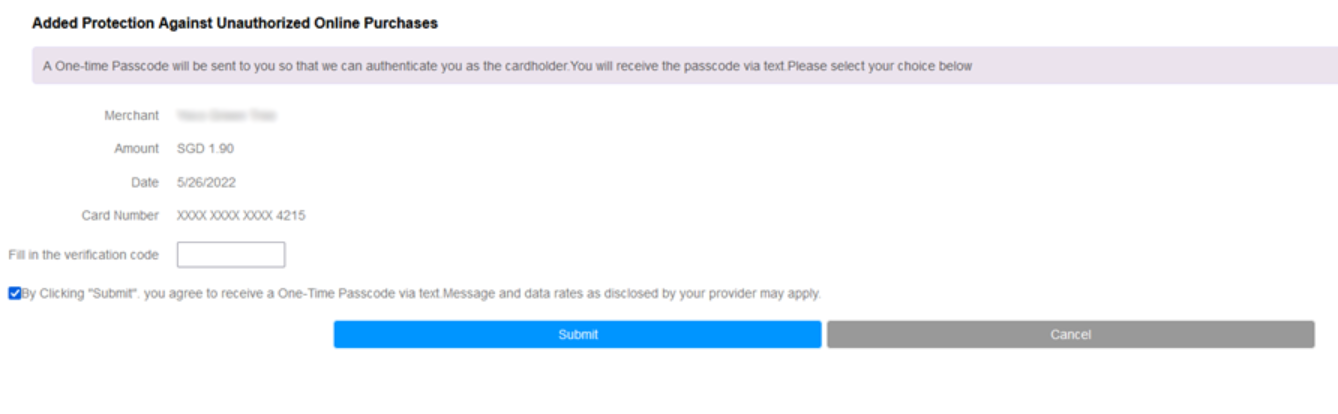 PostalFurious OTP request form