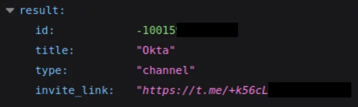 Telegram channel used as drop for credentials