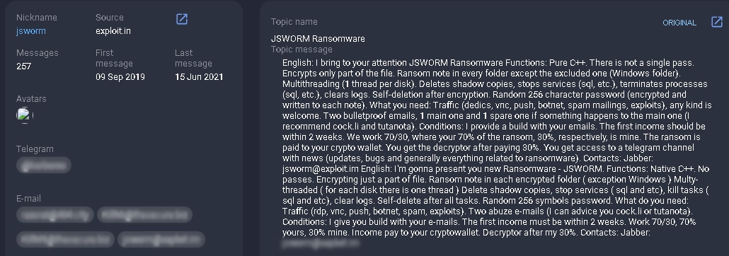 The JSWORM RaaS program farnetwork translation